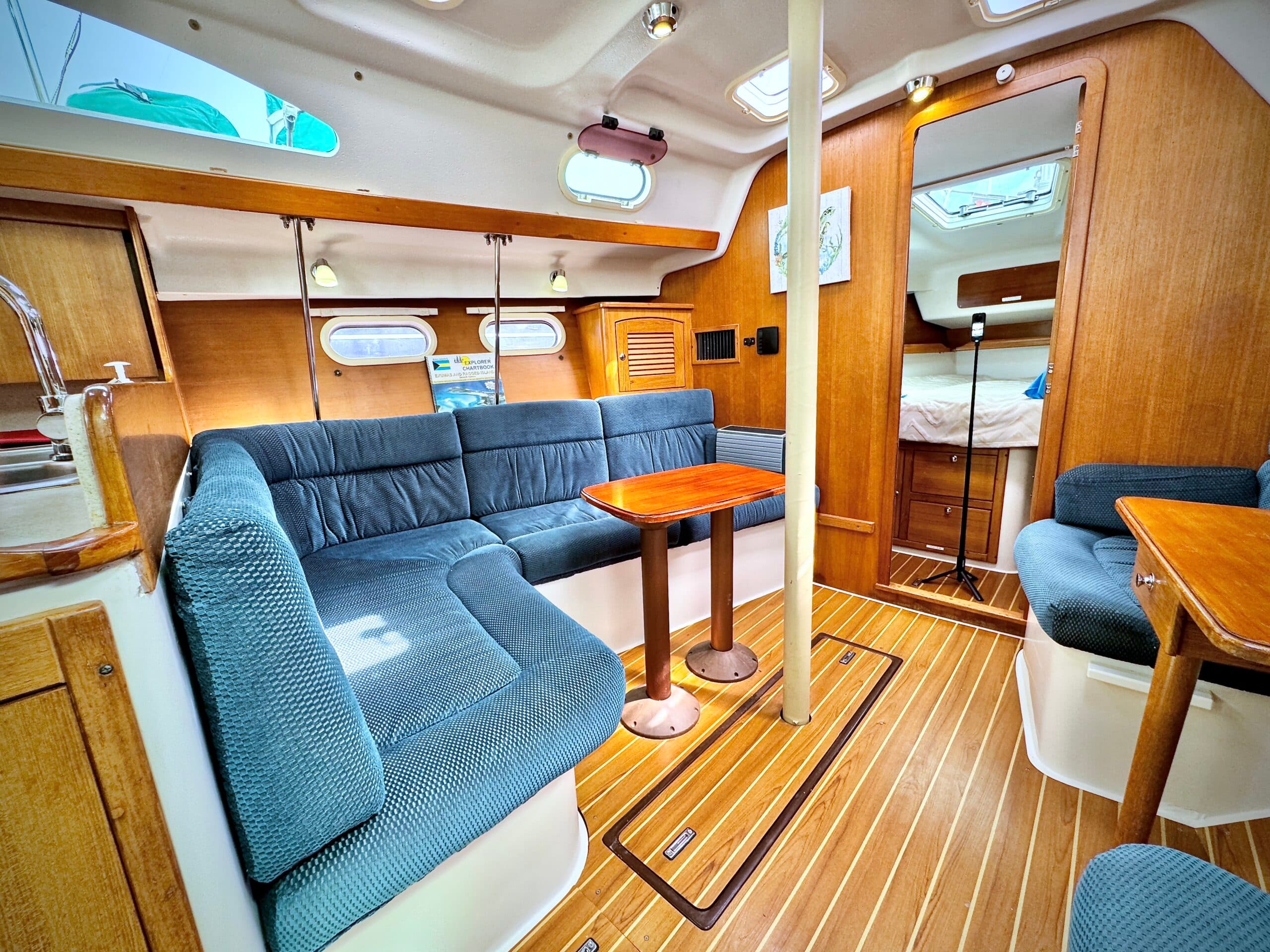 A clean, well-presented boat interior
