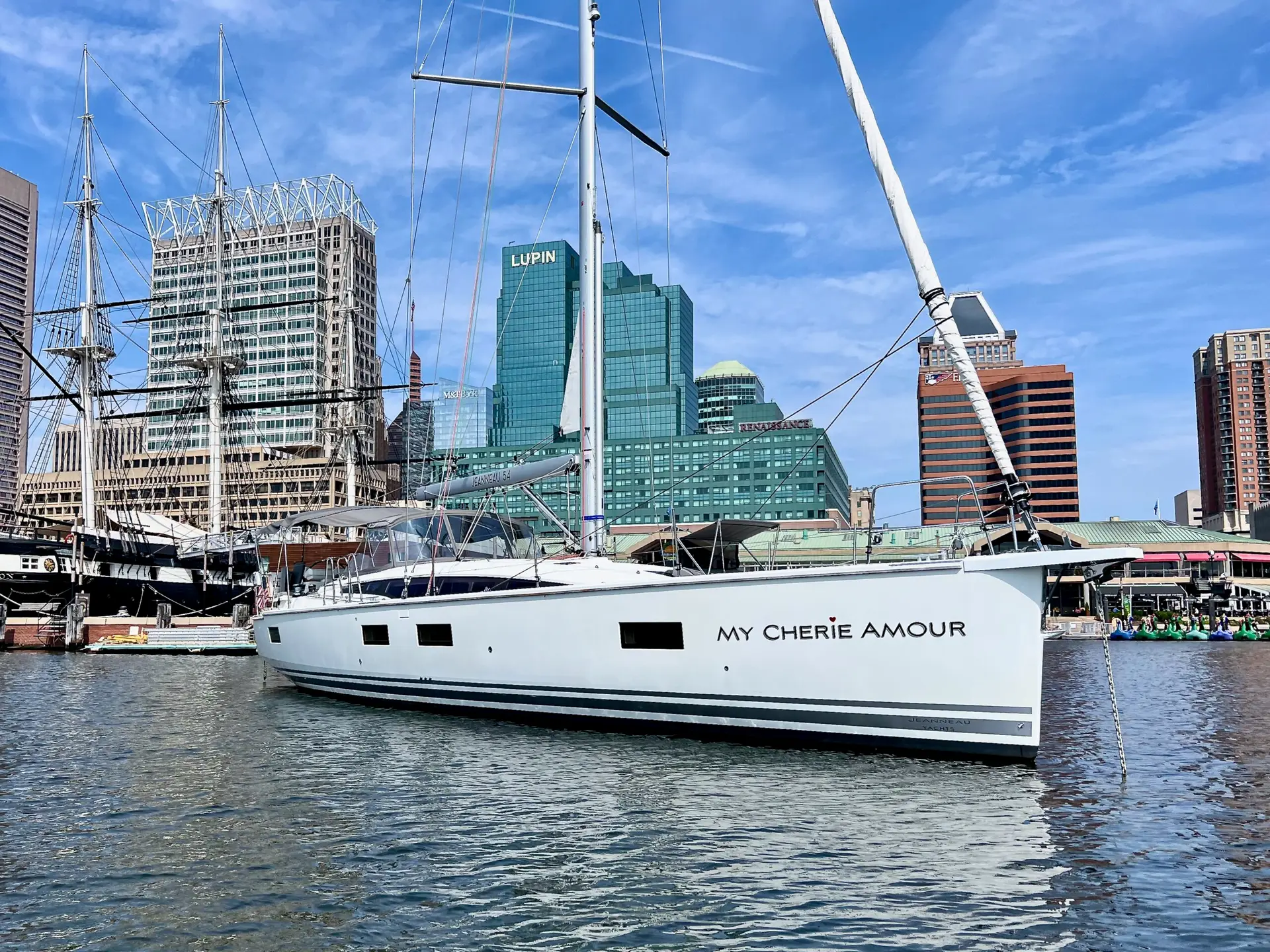 A sailboat photographed under way